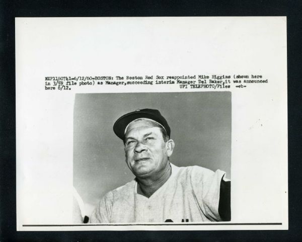 1960 PINKY HIGGINS Named Manager 1959 Boston Red Sox Vintage News Wire Photo 