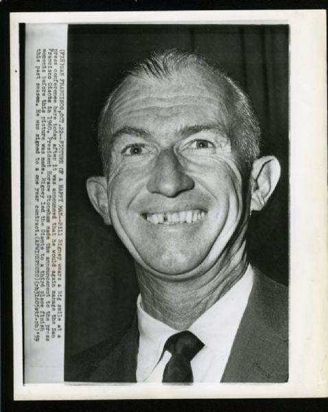 BILL RIGNEY Still Manager 1965 San Francisco Giants Vintage News Wire Photo