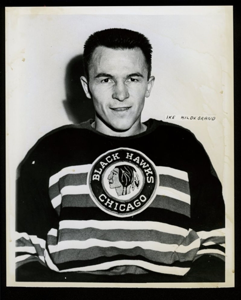 Ike Hildebrand 1953-55 CHICAGO BLACK HAWKS Vintage 8x10 Hockey Photo