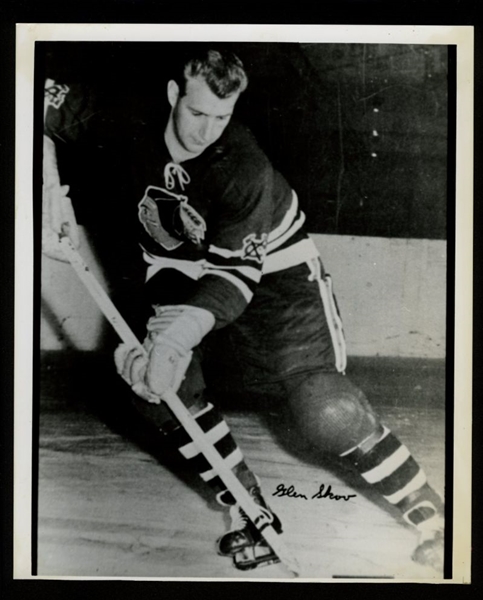 Glen Skov 1955-60 CHICAGO BLACK HAWKS Vintage 8x10 Hockey Photo