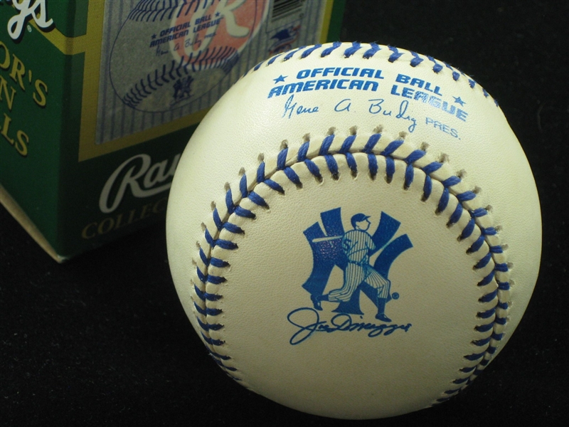 1998 OAL Budig Joe DiMaggio Day Game Ball w/ Box blue stitch New York Yankees