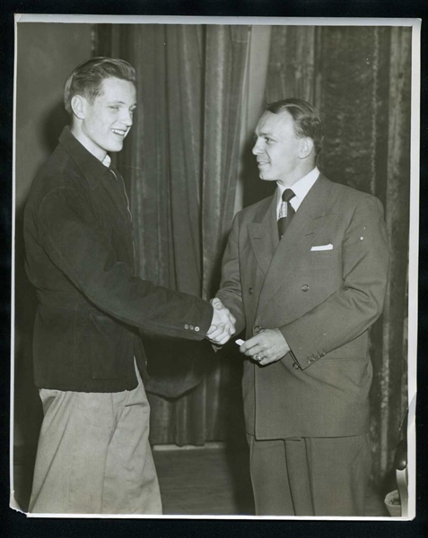 1950s EDDIE STANKY Shakes Mayors Hand St. Louis Cardinals Original News Photo