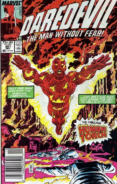 Daredevil #261 VG 1988 Marvel Human Torch App Comic Book