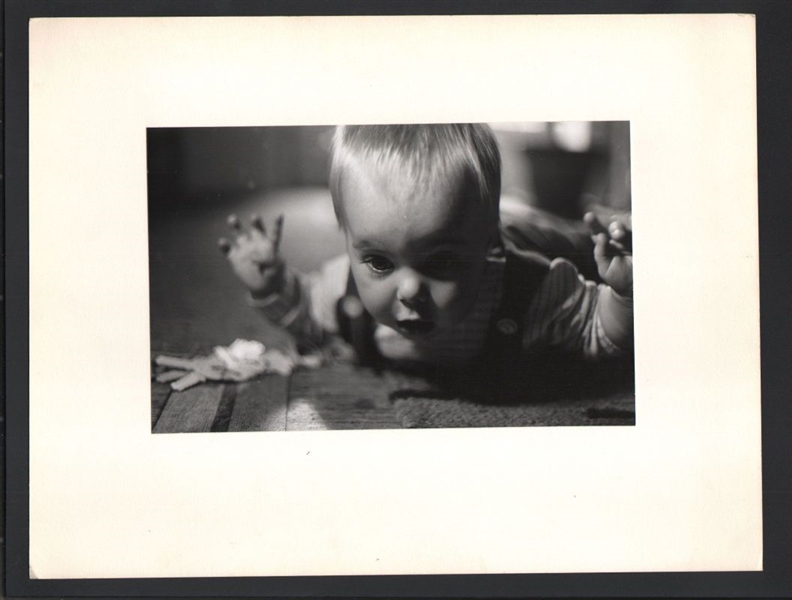 1960s CUTE BABY SURPRISED CHILD ARTISTIC Oversized Vintage Original Photo gp