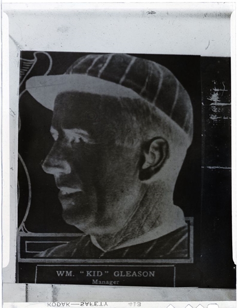 White Sox KID GLEASON ca 1920 Vintage GEORGE BURKE 3rd Gen Photo Negative