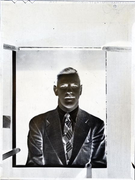 1930s Yankees Secretary REX WEYANT Vintage GEORGE BURKE 2nd Gen Photo Negative