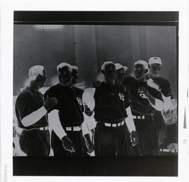 1938 NEW YORK YANKEES In Locker Room Vintage GEORGE BRACE 2nd Gen Photo Negative