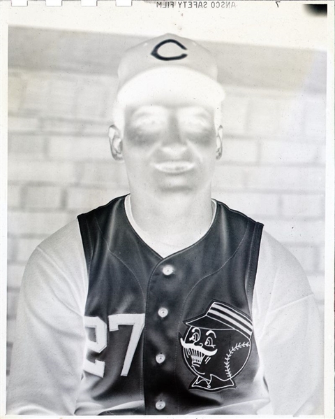1955 Cincinnati Reds AL SILVERA Original GEORGE BRACE Photo Negative