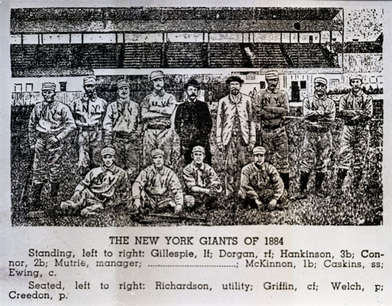 1884 NEW YORK GOTHAMS TEAM Vintage GEORGE BURKE 3rd Gen Photo Negative Giants