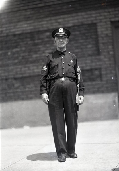1930s UNIDENTIFIED POLICE SERGEANT Original GEORGE BURKE Photo Negative