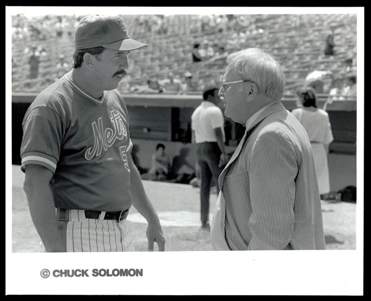 1984 New York Mets DAVEY JOHNSON & FRANK CASHEN Original Photo Type 1