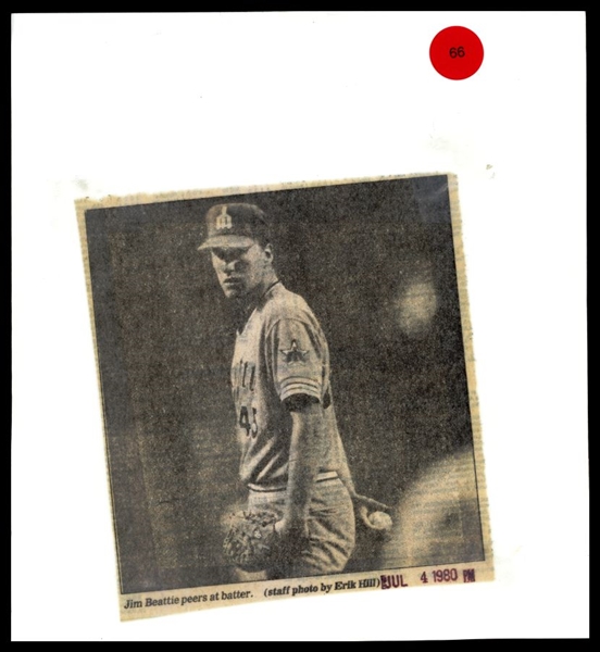 1980 Seattle Mariners JIM BEATTIE Pitching Original Photo Type 1
