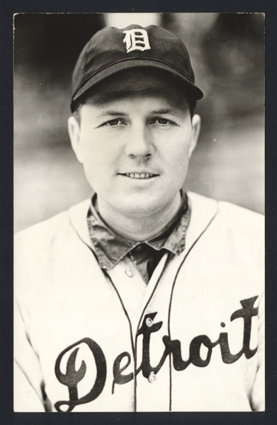 WOODY DAVIS Real Photo Postcard RPPC 1938 Detroit Tigers George Burke 