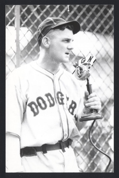 MAX CAREY Real Photo Postcard RPPC 1932 Dodgers w/ Radio Mike George Burke 