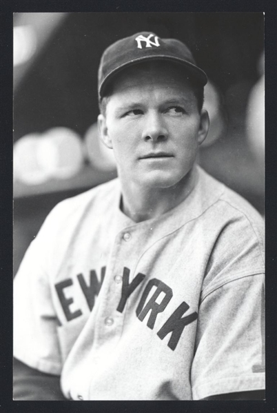 SPUD CHANDLER Real Photo Postcard RPPC 1938 New York Yankees George Burke