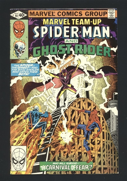 Marvel Team-Up #91 FN 1980 Marvel Spider-Man Ghost Rider Comic Book