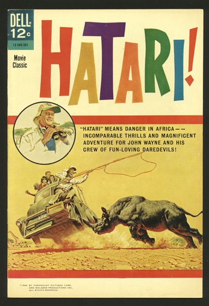 Hatari #1 VF 1963 Dell John Wayne Painted Cover Comic Book