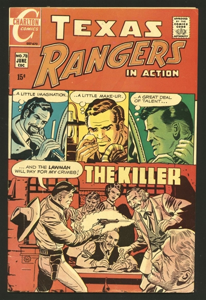 Texas Rangers in Action #78 F/VF  Charlton Comic Book