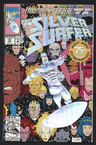 The Silver Surfer (1987) #75 VF/NM 1992 Marvel Foil Cover Comic Book