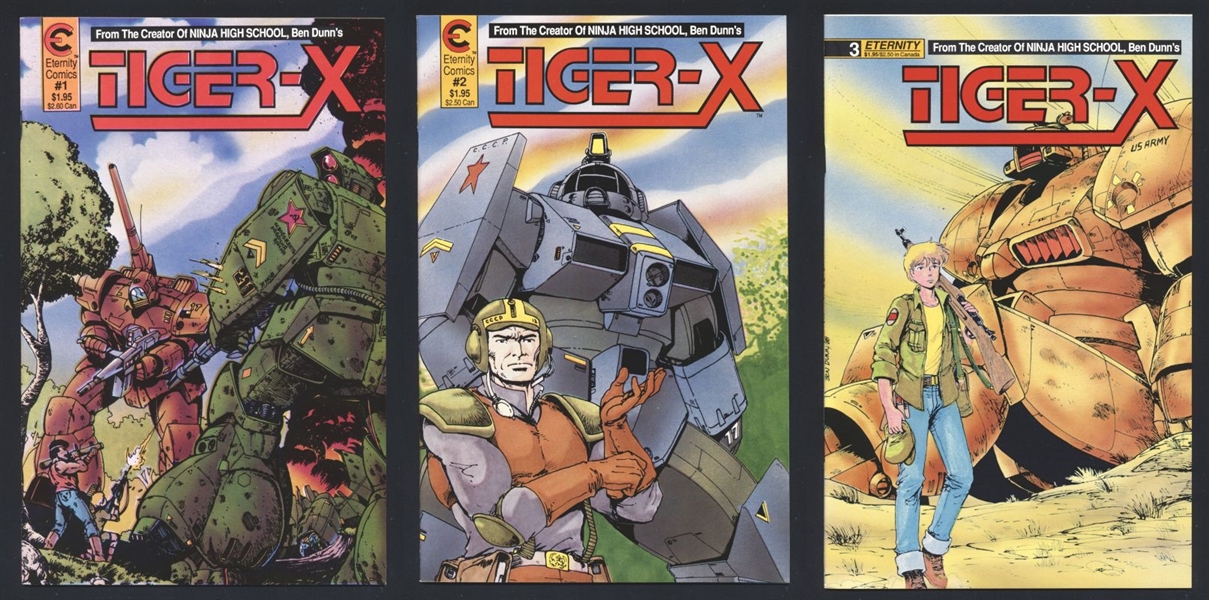 Tiger-X SET #1-3 VF/NM 1988 Eternity Sets / Runs; MOD Manga Comic Book