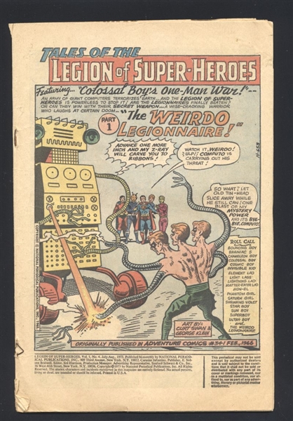 Legion of Super-Heroes (V1) #4 P 1973 DC Comic Book