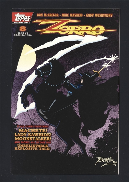 Zorro (Topps) #8 NM 1994 Topps George Perez Cover Comic Book