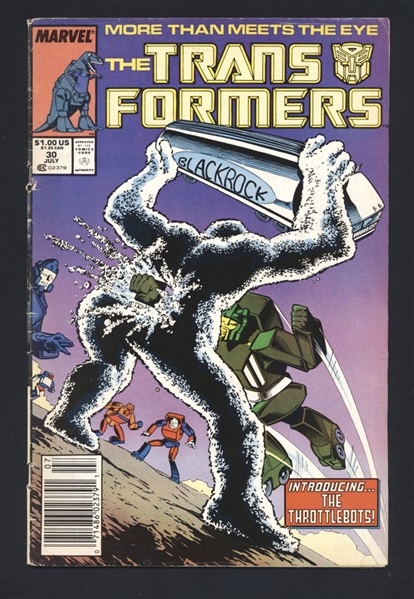 The Transformers #30 VG 1987 Marvel Newsstand Comic Book