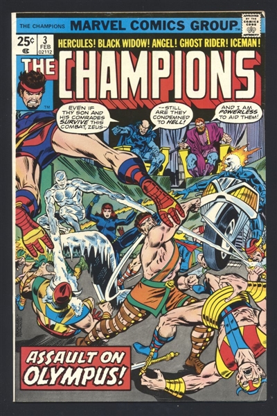 Champions #3 F/VF 1976 Marvel vs Pluto Comic Book