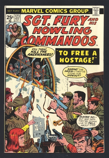 Sgt. Fury #123 F/VF 1974 Marvel Howling Commandos Comic Book