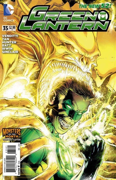 Green Lantern (5th Series) #35/A NM 2014 DC Monsters Variant Cover Comic Book