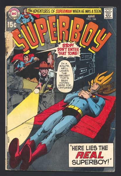 Superboy #166 G 1970 DC vs Lex Luthor Comic Book