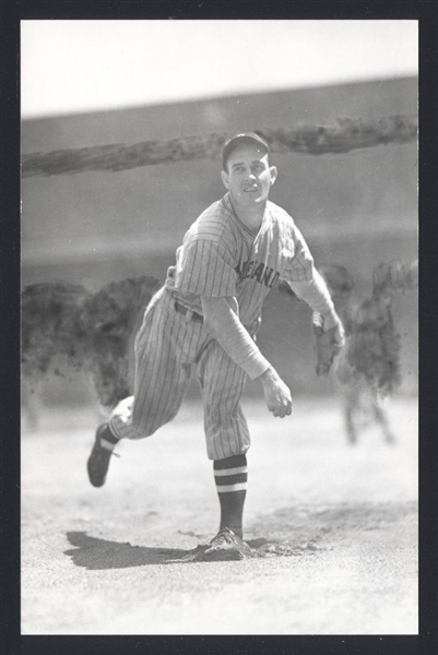 JOHNNY ALLEN Real Photo Postcard RPPC 1936 Cleveland Indians George Burke 