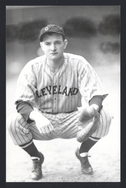 JOE BECKER Real Photo Postcard RPPC 1936 Cleveland Indians George Burke 