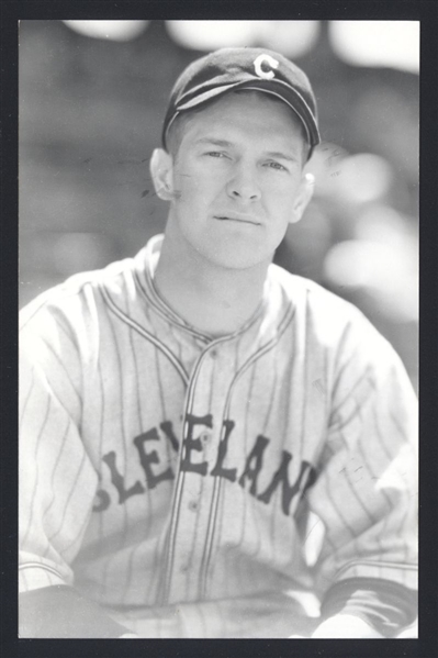 BOZE BERGER Real Photo Postcard RPPC 1935-36 Cleveland Indians George Burke 