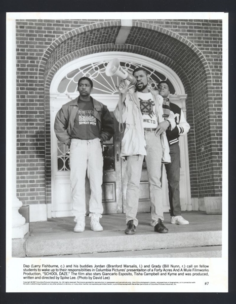 LAURENCE FISHBURNE, BRANFORD MARSALIS & BILL NUNN In SCHOOL DAZE Original Photo