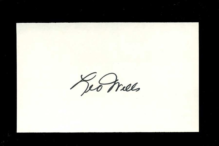 LEO WELLS SIGNED 3x5 Index Card (d.2006) Chicago White Sox