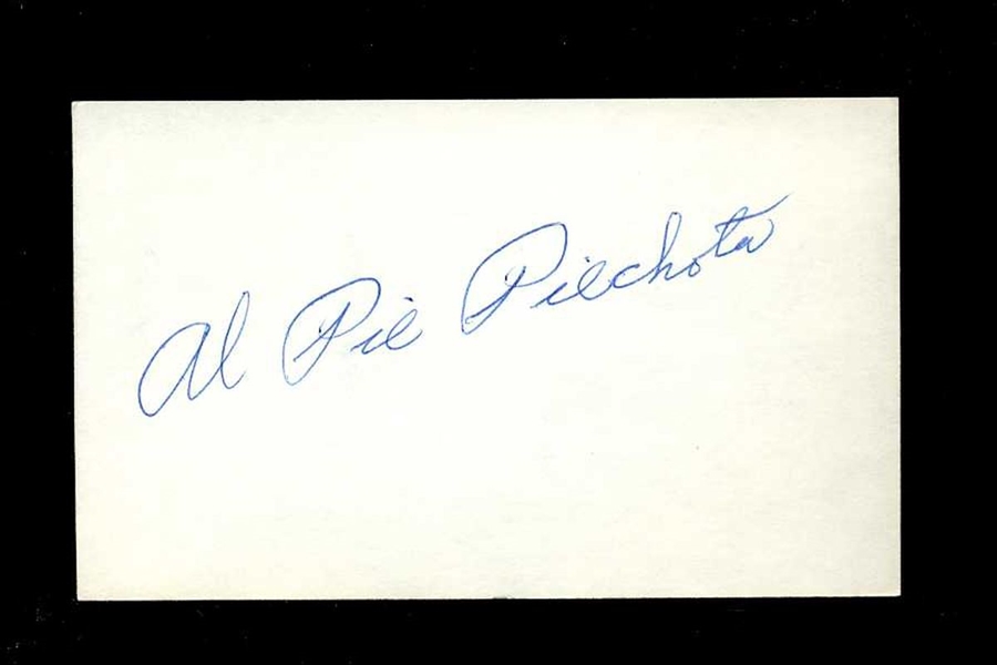 AL PIECHOTA SIGNED 3x5 Index Card (d.1996) Boston Braves Braves Bees