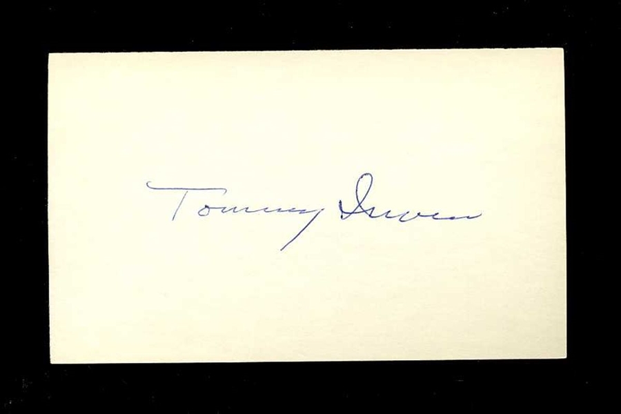TOMMY IRWIN SIGNED 3x5 Index Card (d.1996) 1938 Cleveland Indians
