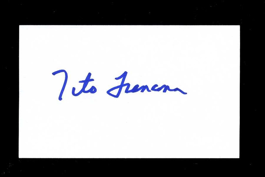 TITO FRANCONA SIGNED 3x5 Index Card (d.2018) Indians Braves Orioles Athletics