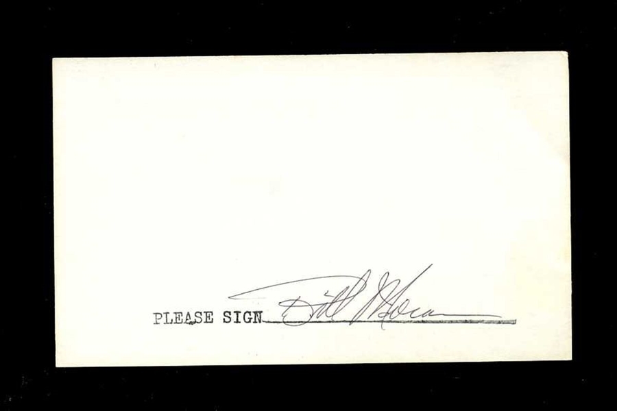 BILLY MORAN SIGNED 3x5 Index Card (d.2021) Cleveland Indians Angels