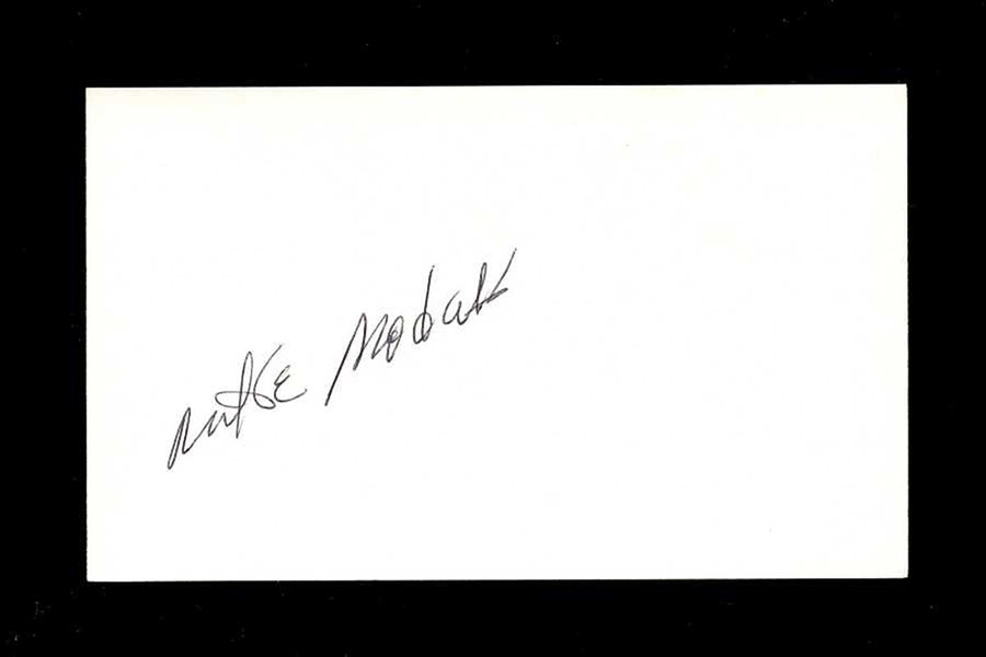 MIKE MODAK SIGNED 3x5 Index Card (d.1995) 1945 Cincinnati Reds