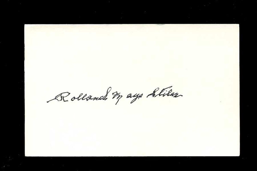 ROLLIE STILES SIGNED 3x5 Index Card (d.2007) St. Louis Browns