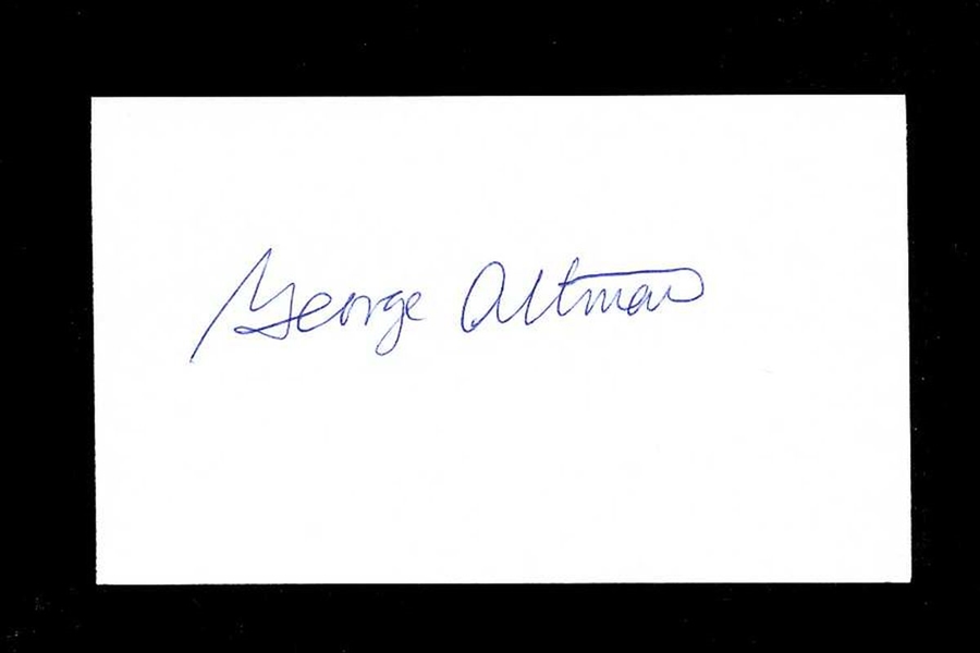 GEORGE ALTMAN SIGNED 3x5 Index Card Chicago Cubs Cardinals Mets