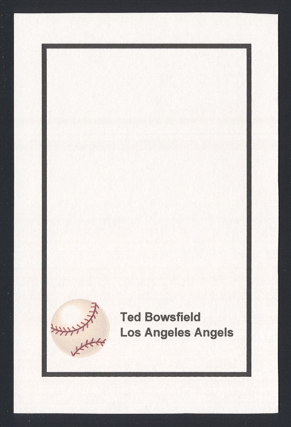 TED BOWSFIELD 1961-62 Los Angeles Angels SIGNED Photo 