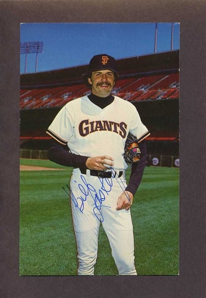 BILL LASKEY 1984 San Francisco Giants SIGNED Photo Postcard 
