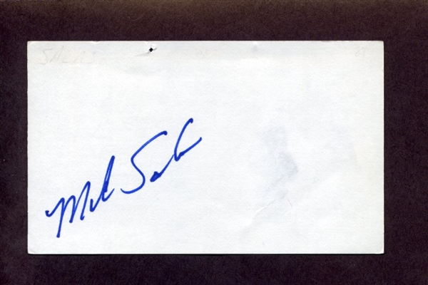 MARK SALAS SIGNED 3x5 Index Card Minnesota Twins Tigers Cardinals Yankees