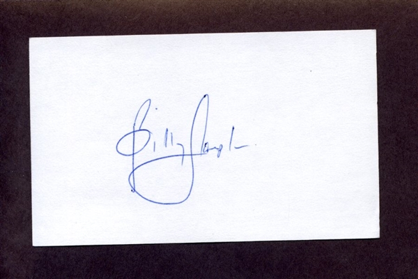 BILLY SAMPLE SIGNED 3x5 Index Card Texas Rangers Yankees Braves