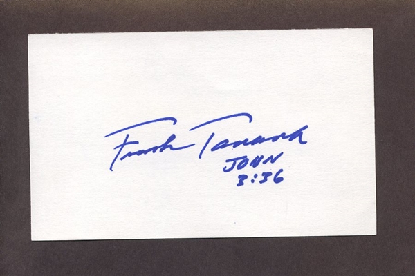 FRANK TANANA SIGNED 3x5 Index Card Angels Rangers Tigers Red Sox Mets Yankees