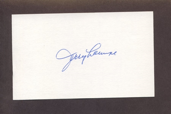 JERRY LUMPE SIGNED 3x5 Index Card (d.2014) 1958 Yankees Athletics Tigers