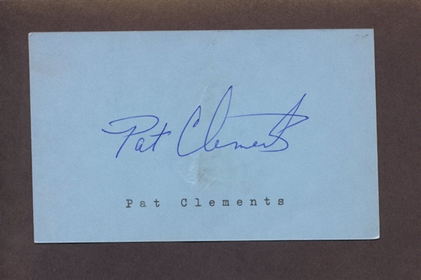 PAT CLEMENTS SIGNED 3x5 Index Card Pittsburgh Pirates Yankees Padres